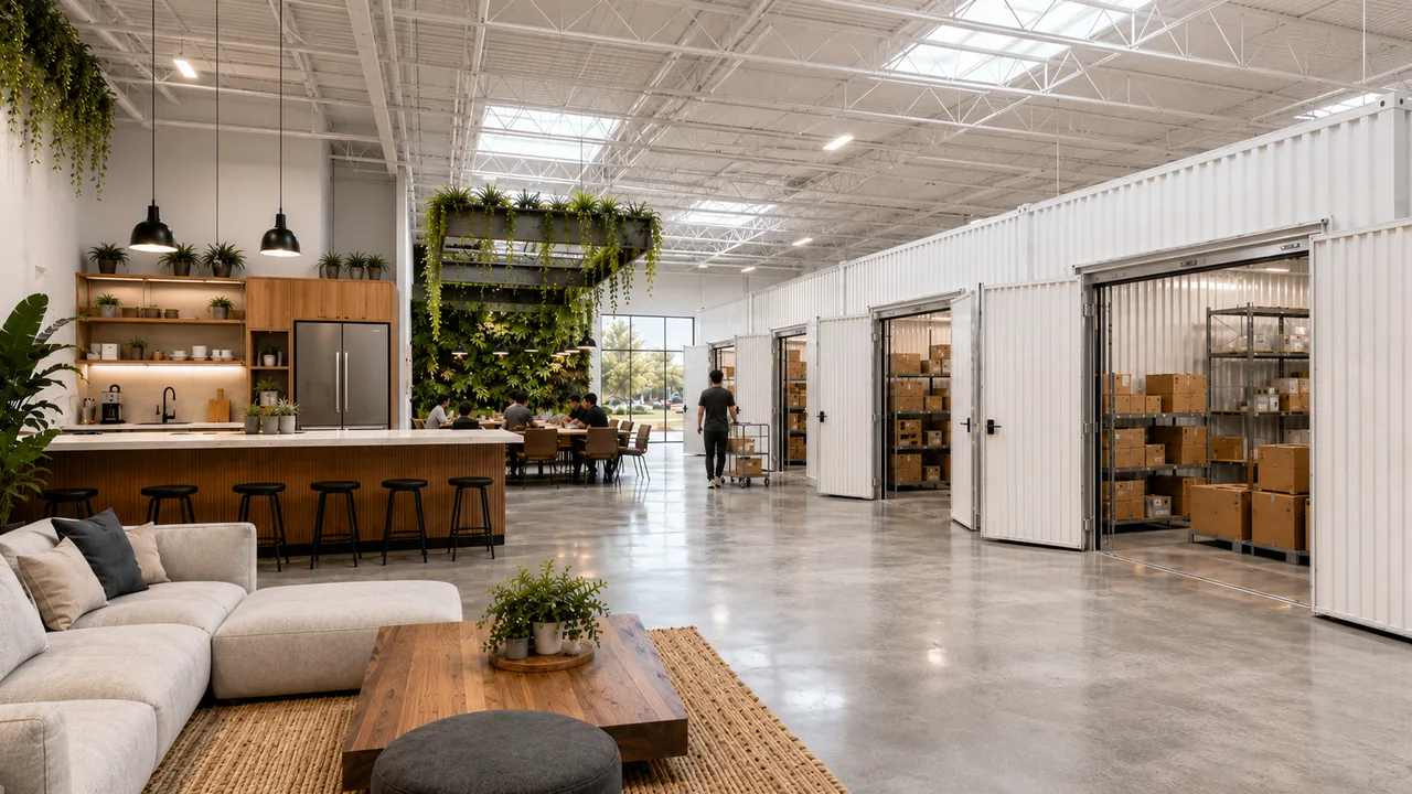 EasyBay Co-Warehousing — flexible, climate-controlled warehouse and office suites leased month-to-month to product-based small businesses, an SCG-affiliated platform