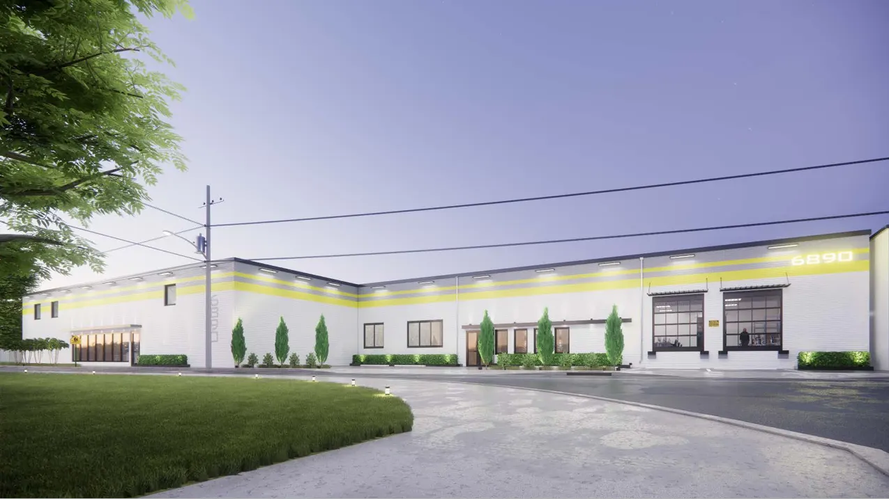 Exterior rendering of an industrial flex development by Simi Capital Group